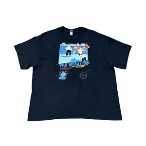 Pro Wrestling Nintendo NES Cover Mens Tshirt Black 2XL Cotton Video‎ Game